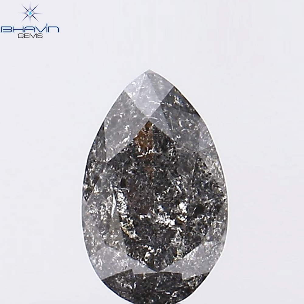 0.69 CT Pear Shape Natural Loose Diamond Salt And Pepper Color I3 Clarity (7.06 MM)