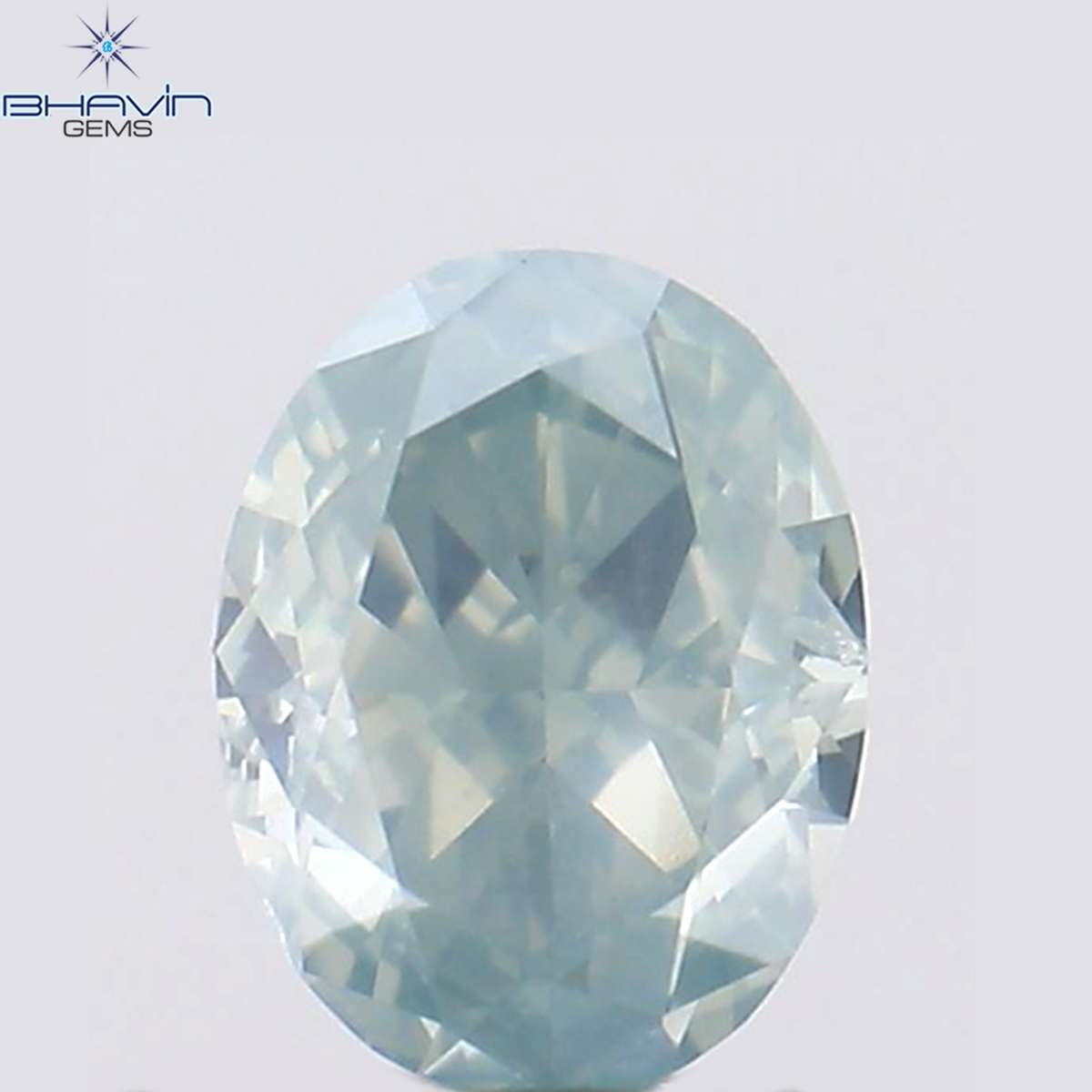 0.40 CT Natural Oval Diamond Enhanced Greenish Blue Color Clarity VS2 (4.92 MM)