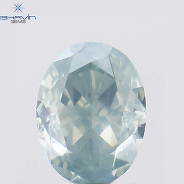 0.40 CT Natural Oval Diamond Enhanced Greenish Blue Color Clarity VS2 (4.92 MM)