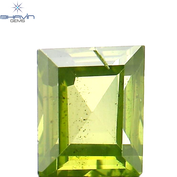0.32 CT Natural Square Cut Diamond Enhanced Green Color Clarity SI1 (4.23 MM)