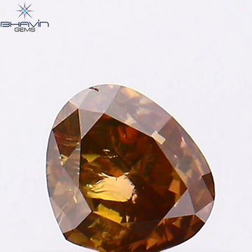 0.31 CT Natural Heart Diamond Enhanced Brown Color Clarity I1 (4.26 MM)