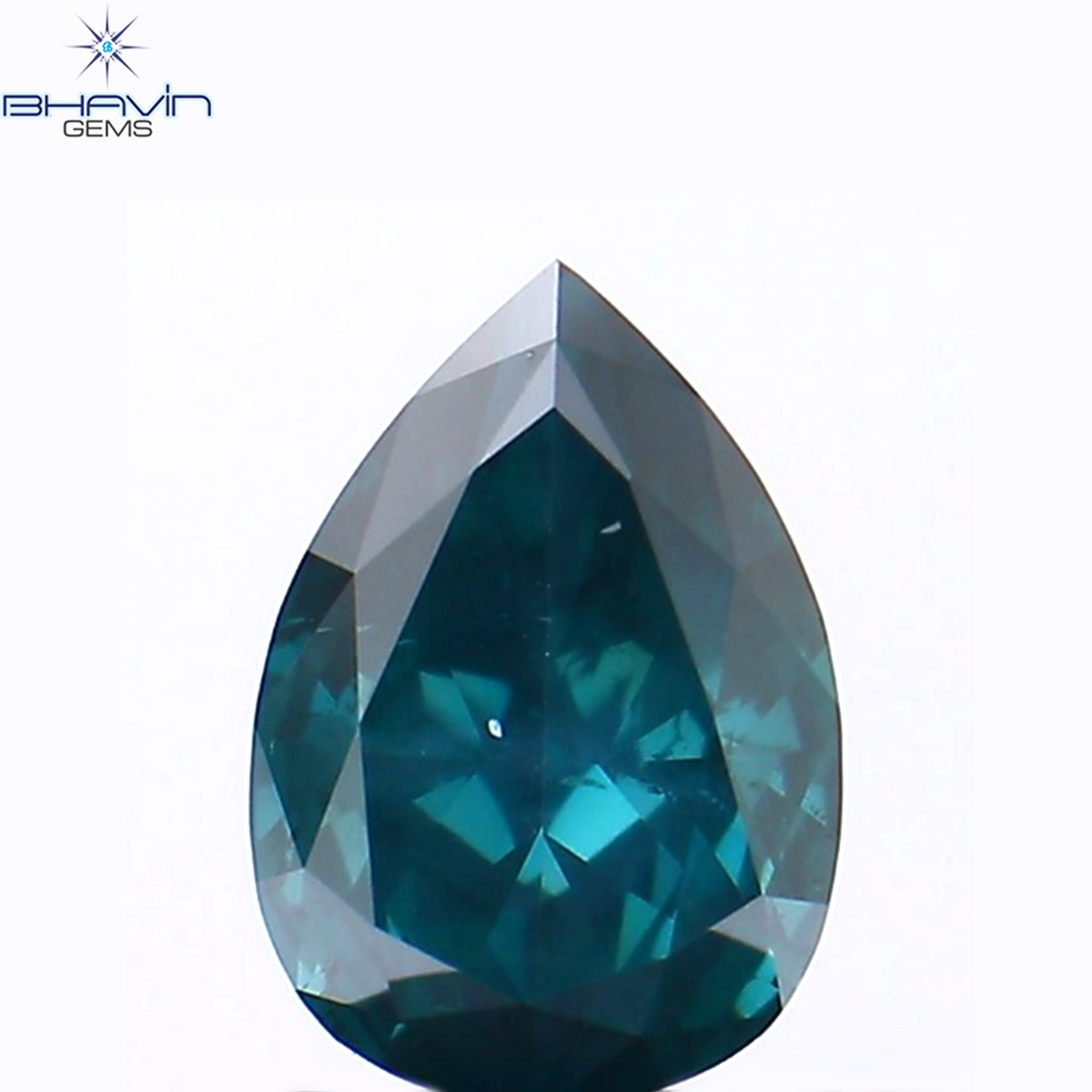 0.35 CT Natural Pear Diamond Enhanced Blue Color Clarity SI1 (5.55 MM)