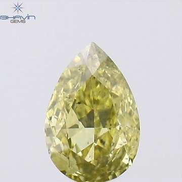 0.29 CT ペアシェイプ ナチュラル ダイヤモンド グリーン (カメレオン) カラー VS1 クラリティ (5.89 MM)