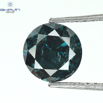 1.09 CT Natural Round Diamond Enhanced Blue Color Clarity I3 (6.43 MM)