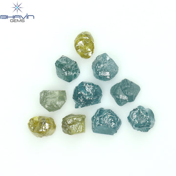 1.85 CT/10 Pcs Natural Rough Diamond Enhanced Mix Fancy Color Clarity I3 (4.00 MM)
