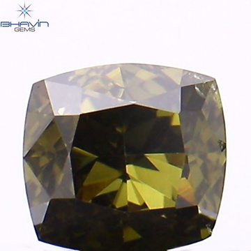 0.20 CT クッション シェイプ ナチュラル ルース ダイヤモンド グリーン カラー VS1 クラリティ (3.38 MM)
