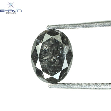 0.43 CT オーバルシェイプ ナチュラル ダイヤモンド ソルト アンド パッパー カラー I3 クラリティ (5.18 MM)