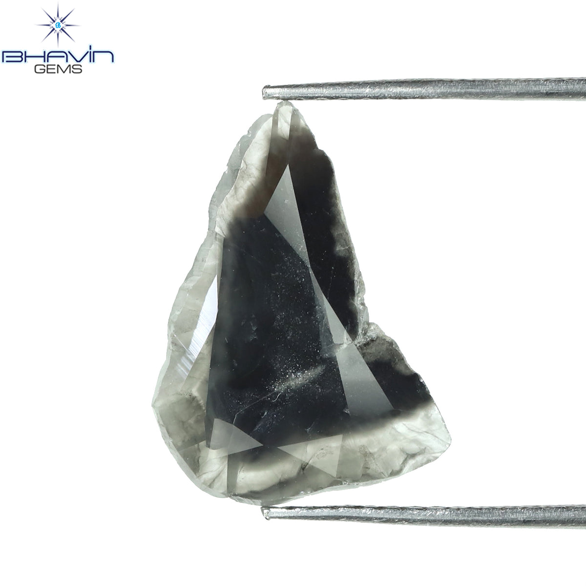 1.75 CT Natural Slice Diamond Gray Salt And Pepper Color Clarity I3 (15.74 MM)