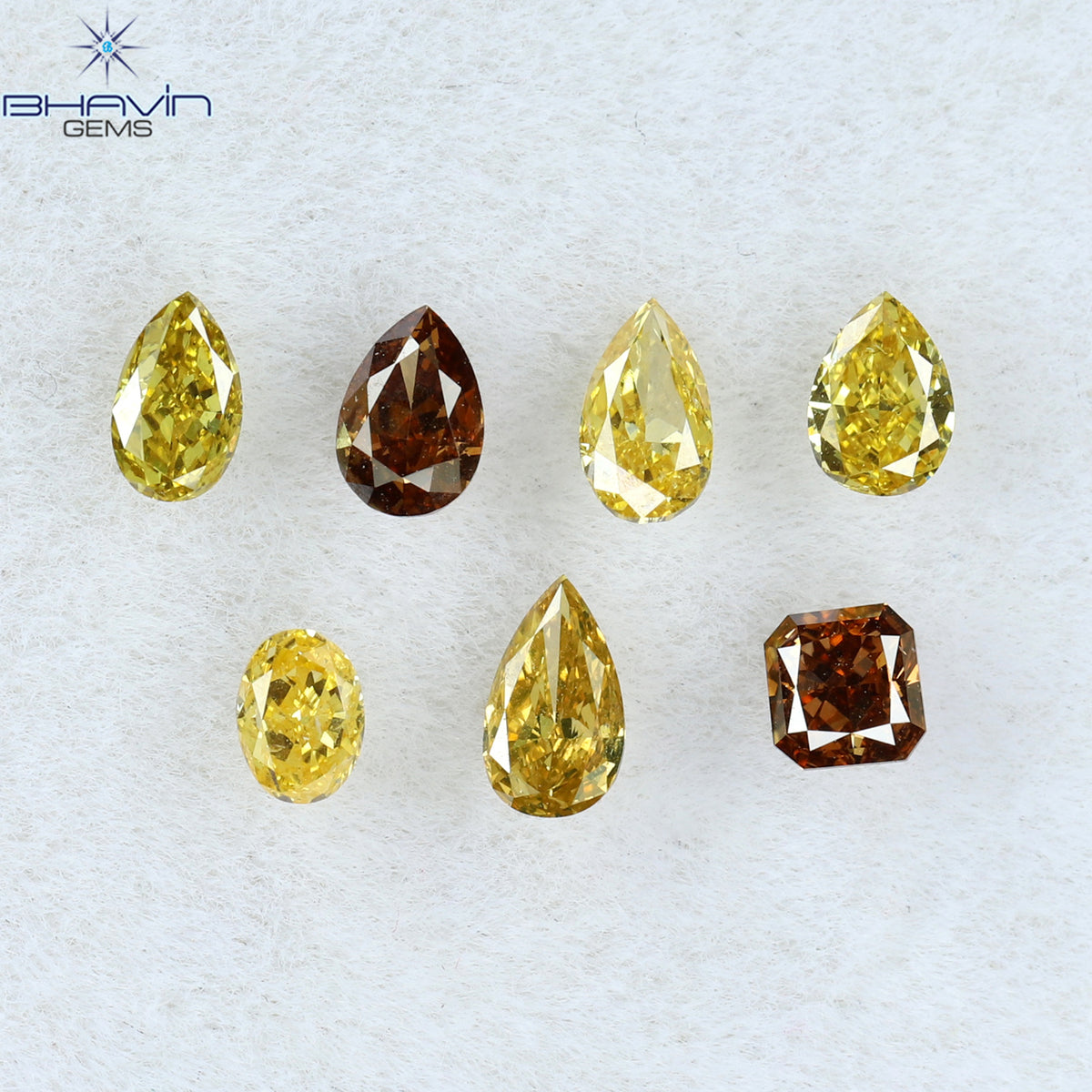 0.64 CT/7 Pcs Natural Mix Diamond Mix Fancy Color Clarity VS (3.98 MM)