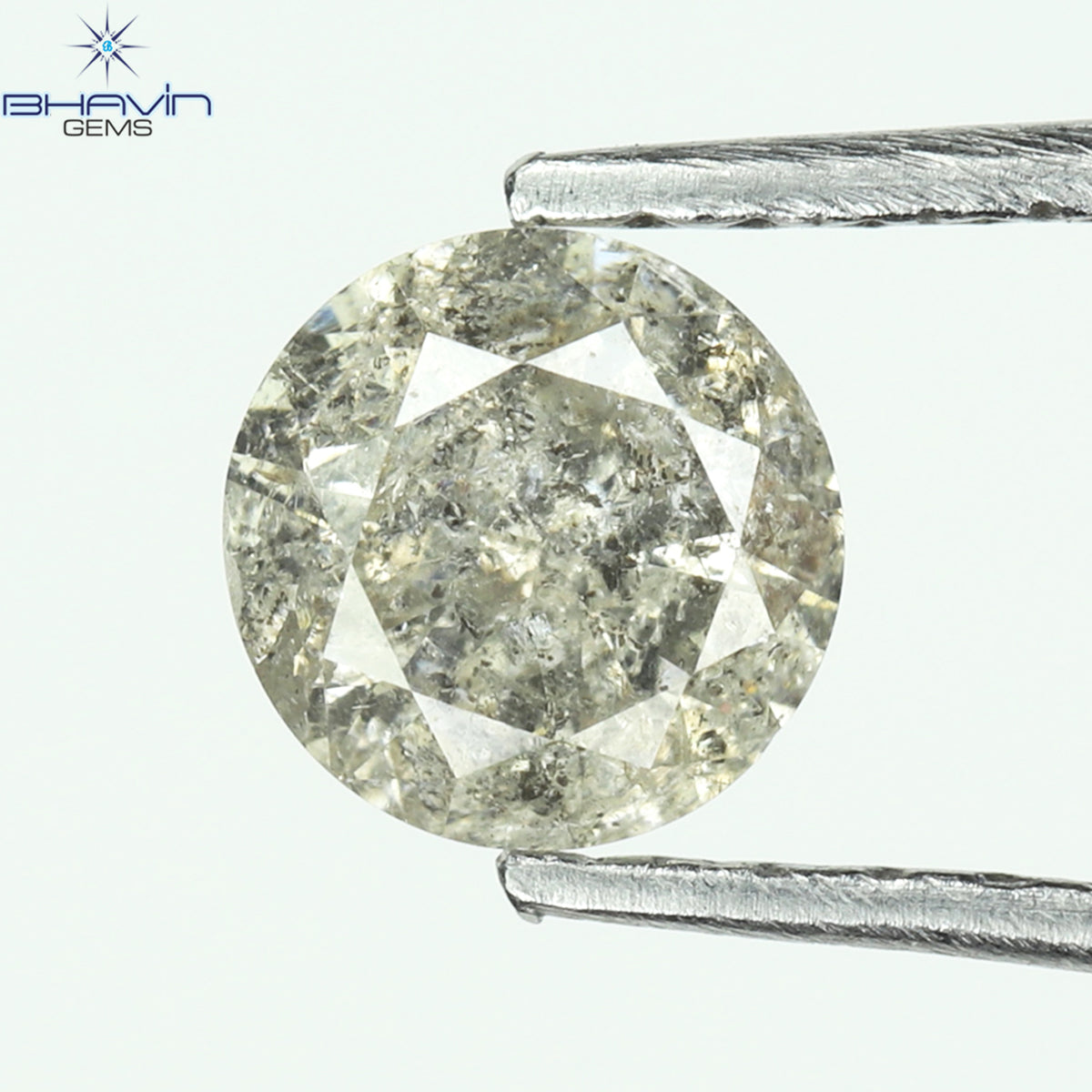 0.45 CT Natural Round Diamond Salt And Pepper Color Clarity I3 (4.92 MM)