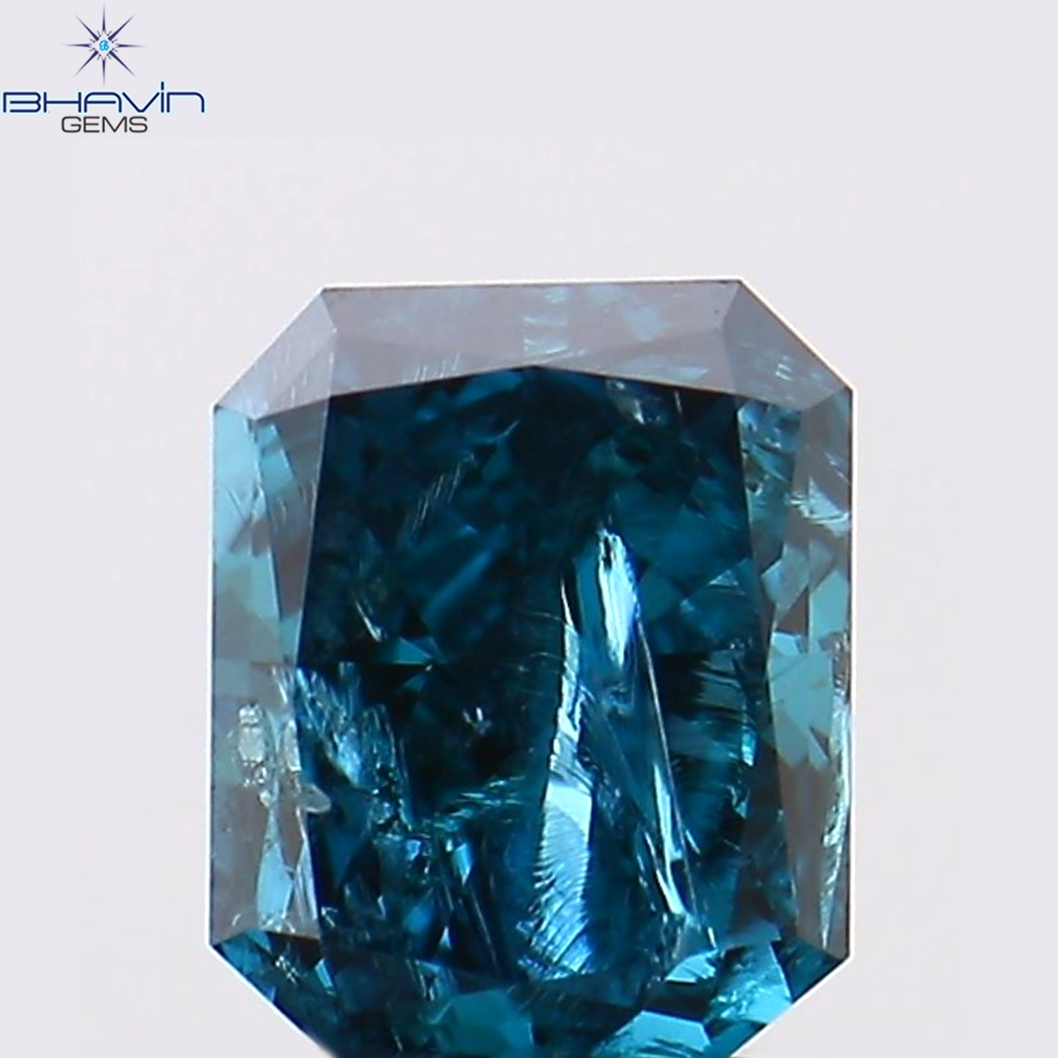 0.28 CT Radiant Shape Natural Loose Diamond Enhanced Blue Color I2 Clarity (4.32 MM)