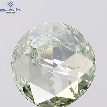 0.22 CT Natural Round Rose Cut Diamond Enhanced Bluish Green Color Clarity I2 (4.29 MM)