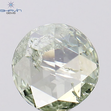0.22 CT Round Rose Cut Shape Natural Diamond Bluish Green Color I2 Clarity (4.29 MM)