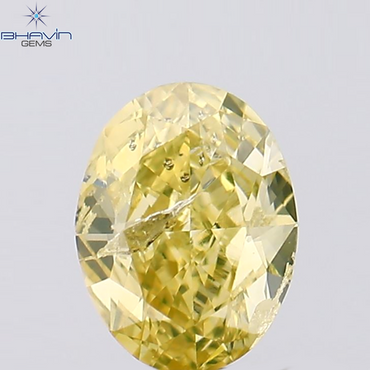 0.51 CT Oval Shape Natural Diamond Orange Yellow Color I1 Clarity (5.64 MM)