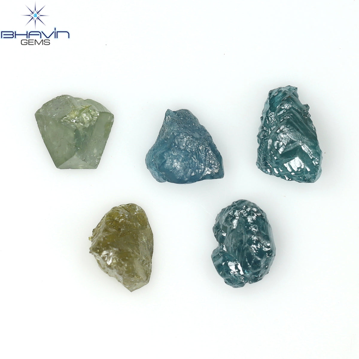 1.34 CT/5 Pcs Natural Rough Diamond Enhanced Mix Fancy Color Clarity I3 (5.50 MM)