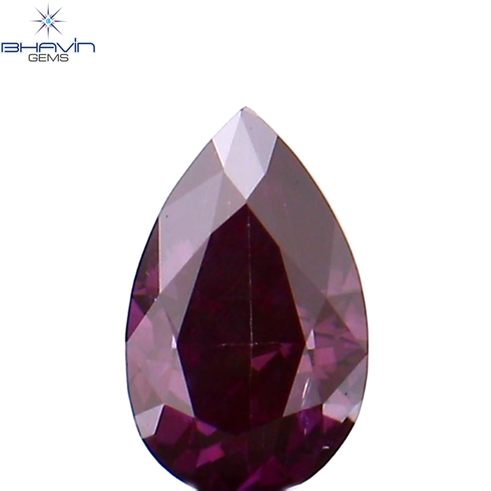 0.27 CT Natural Pear Diamond Enhanced Pink Color Clarity SI1 (4.89 MM)