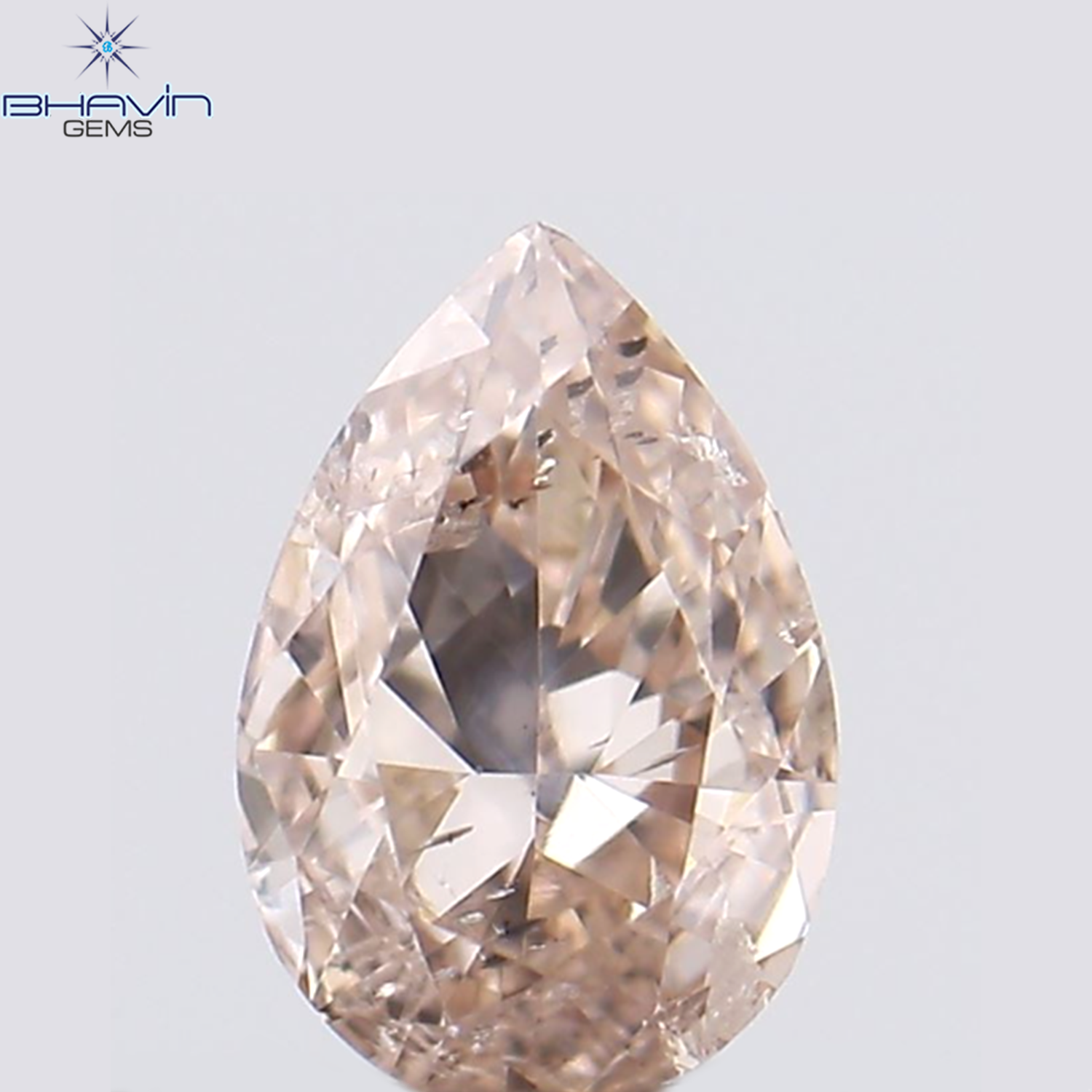 0.15 CT Pear Shape Natural Diamond Pink Color SI2 Clarity (4.24 MM)