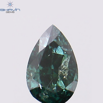 0.24 CT ペアシェイプ ナチュラル ダイヤモンド グリーン カラー I1 クラリティ (4.92 MM)