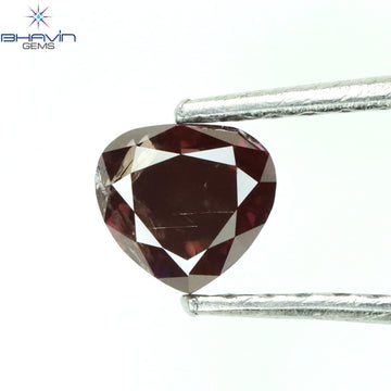 0.39 CT Natural Heart Diamond Enhanced Pink Color Clarity I1 (4.42 MM)