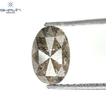 1.34 CT Natural Oval Diamond Salt And Pepper Color Clarity I3 (8.04 MM)