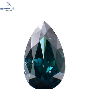 0.35 CT Natural Pear Diamond Enhanced Blue Color Clarity VS2 (5.95 MM)