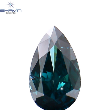0.35 CT Pear Shape Natural Diamond Blue Color VS2 Clarity (5.95 MM)