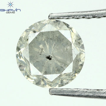 1.00 CT Natural Round Diamond White Milky Color Clarity I3 (5.95 MM)