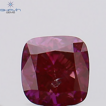 0.15 CT、クッション ダイヤモンド、ピンク色、クラリティ SI1 (2.85 MM)