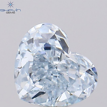 0.45 CT ハートシェイプ 天然ダイヤモンド 緑がかった青色 VS1 クラリティ (4.36 MM)