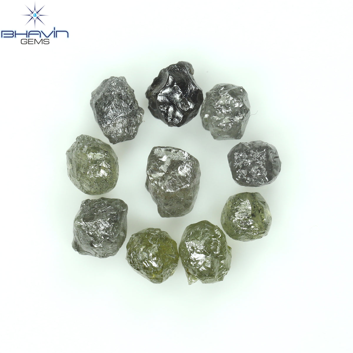 5.29 CT/10 Pcs Natural Rough Diamond Grey Color Clarity I3 (4.14 MM)