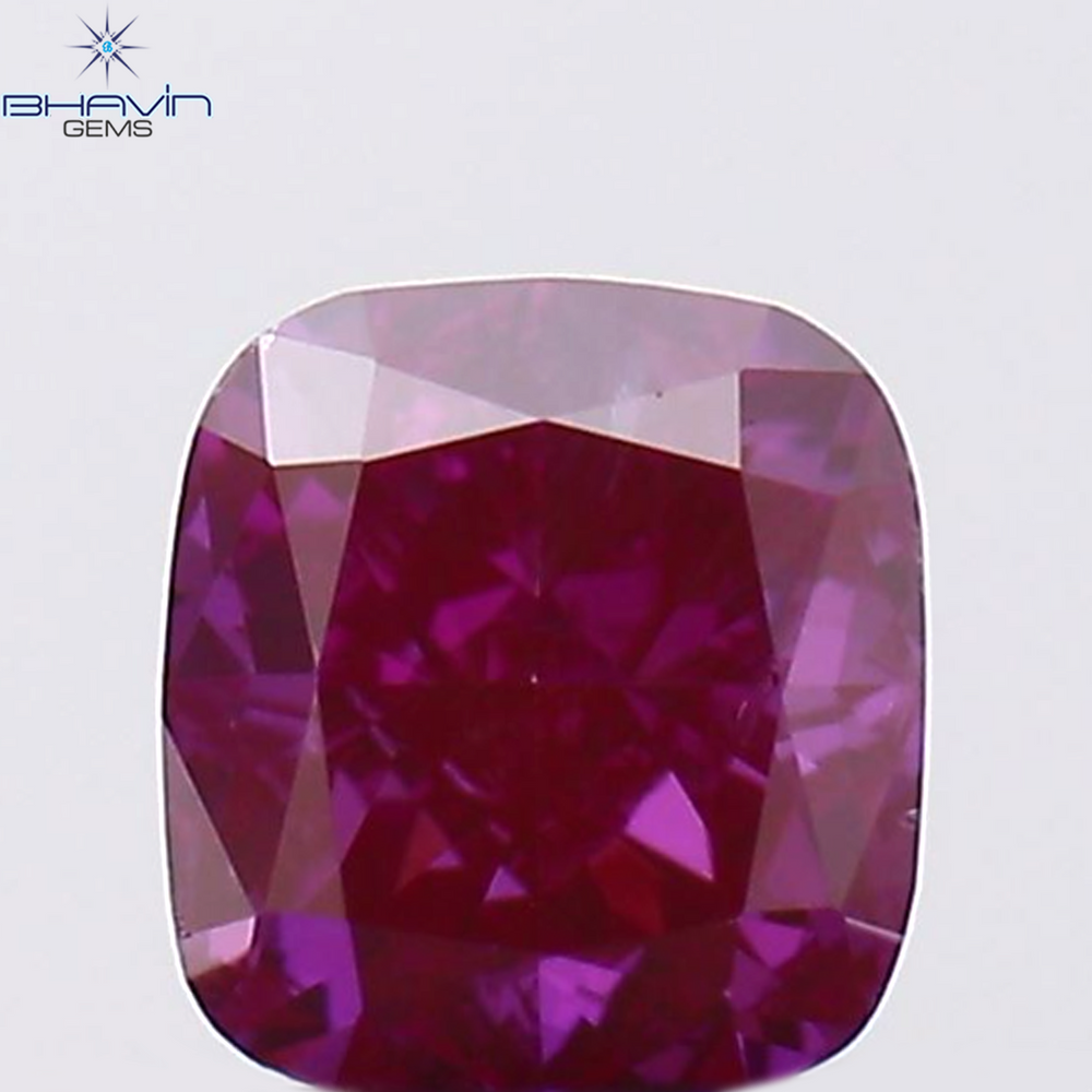 0.08 CT クッション シェイプ ナチュラル ルース ダイヤモンド 強化ピンク色 VS2 クラリティ (2.45 MM)