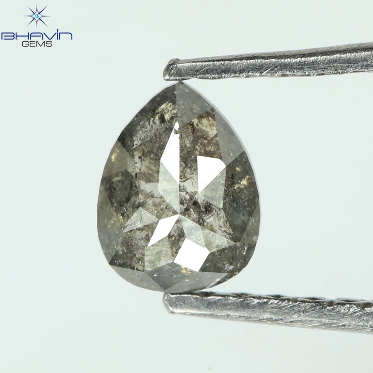 0.39 CT ペアシェイプ ナチュラル ルース ダイヤモンド ソルト アンド ペッパー カラー I3 クラリティ (5.27 MM)