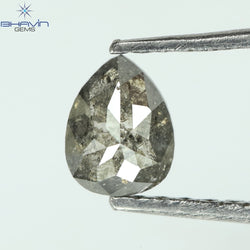 0.39 CT Pear Shape Natural Loose Diamond Salt And Pepper Color I3 Clarity (5.27 MM)