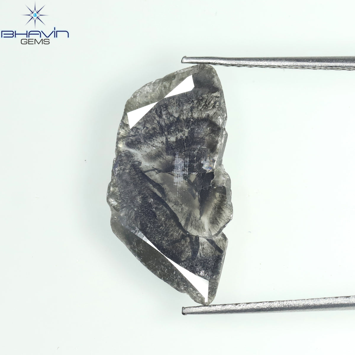 1.67 CT Slice Natural Diamond Salt And Papper Color Clarity I3 (16.00 MM)