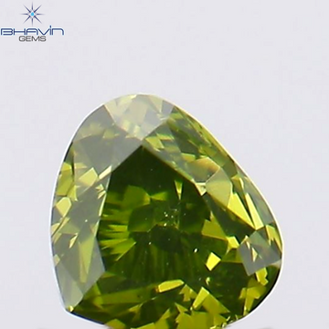 0.30 CT ハート シェイプ ナチュラル ダイヤモンド グリーン カラー SI1 クラリティ (3.15 MM)