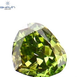 0.12 CT Heart Shape Enhanced Green Color Natural Loose Diamond SI1 Clarity (3.43 MM)