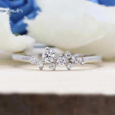 ラウンド ダイヤモンド、ホワイト ダイヤモンド、天然ダイヤモンド リング、婚約指輪