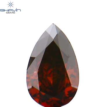 0.09 CT Pear Shape Natural Diamond Cognac Color VS1 Clarity (3.70 MM)