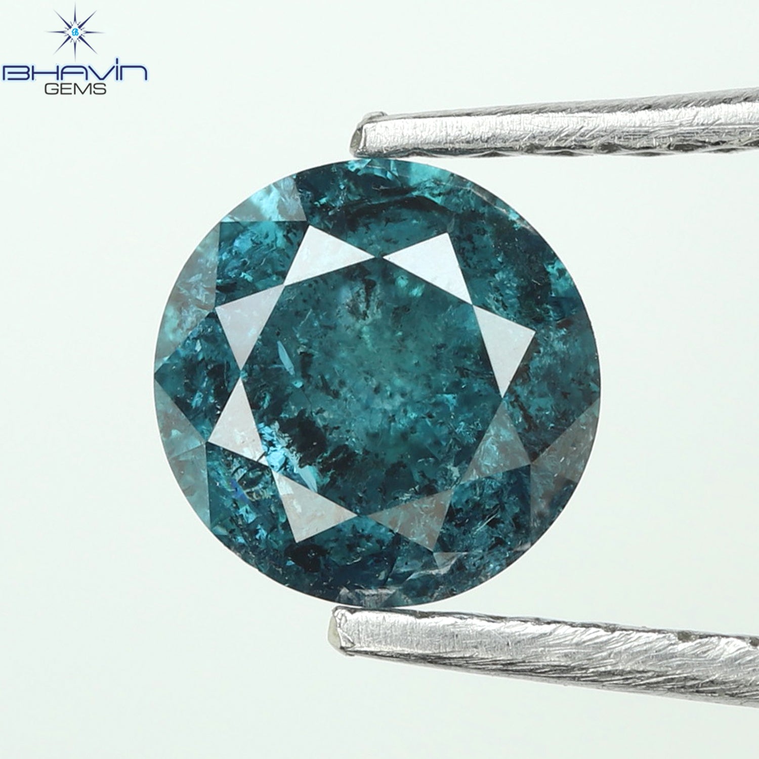 0.57 CT Round Diamond Natural Diamond Blue Color I3 Clarity (5.22 MM)