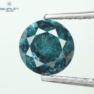 0.57 CT Round Diamond Natural Diamond Blue Color I3 Clarity (5.22 MM)