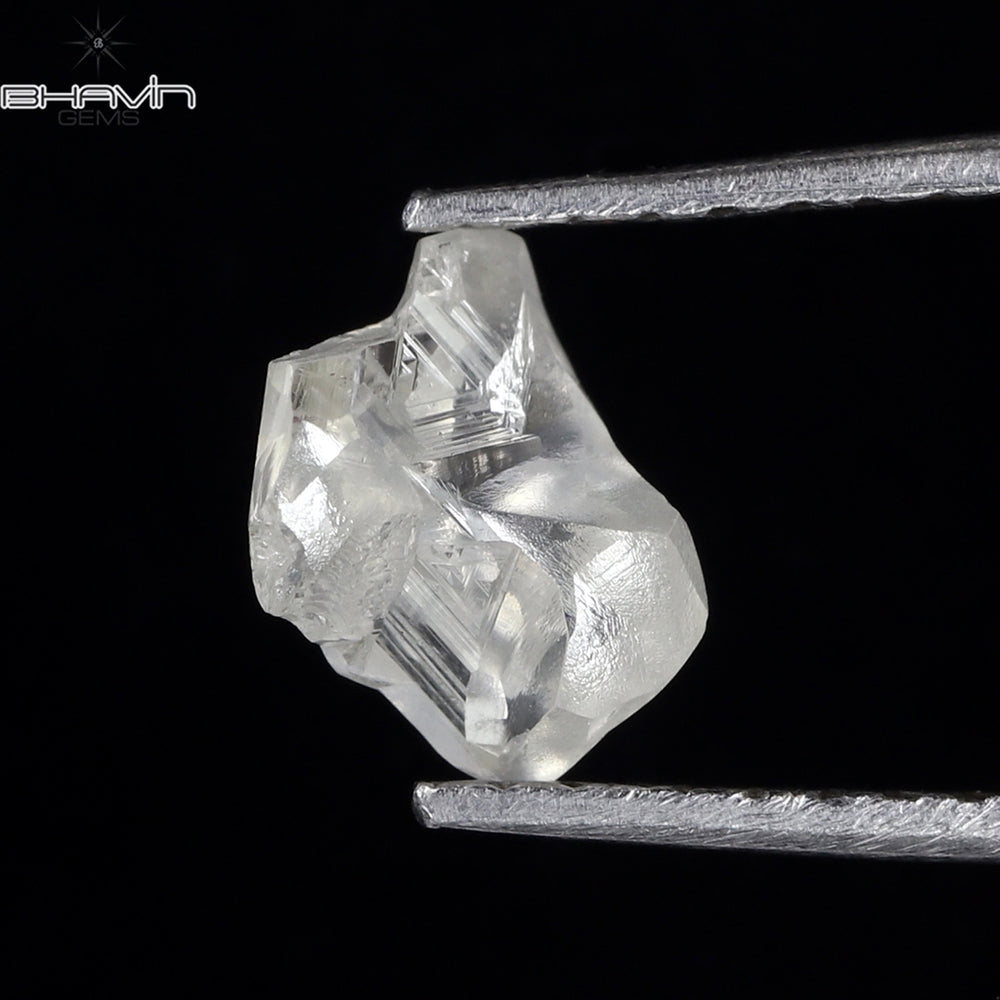 0.99 carat white rough diamond crystal
