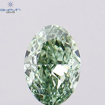 0.07 CT Natural Oval Diamond Enhanced Greenish Blue Color Clarity VS1 (3.08 MM)