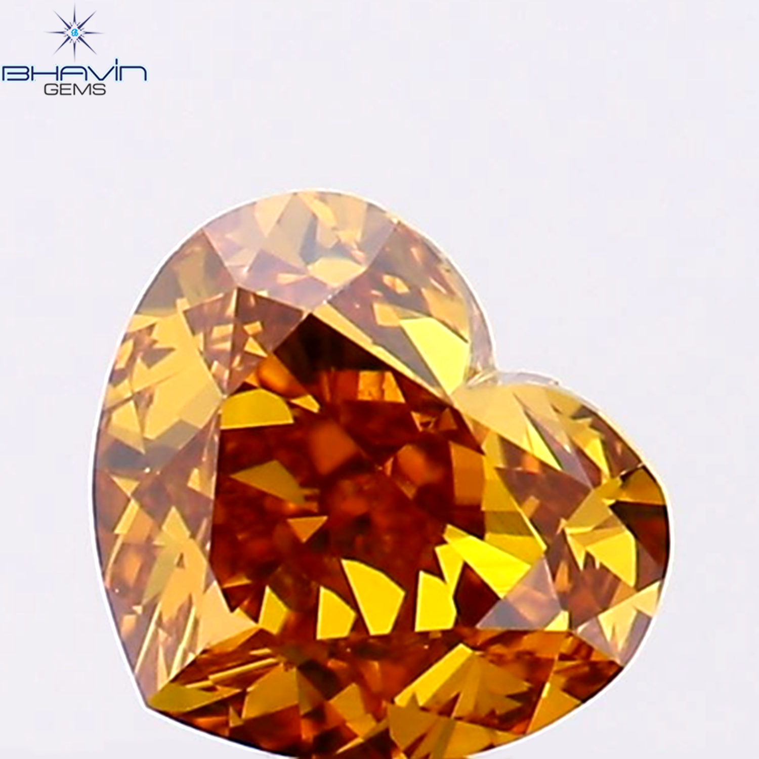 0.74 CT Heart Shape Natural Loose Diamond Orange Color VS2 Clarity (5.75 MM)