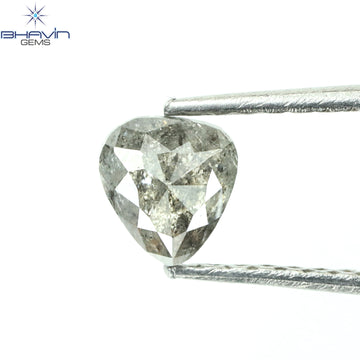 0.45 CT Natural Heart Diamond Salt and Pepper Color Clarity I3 (4.95 MM)