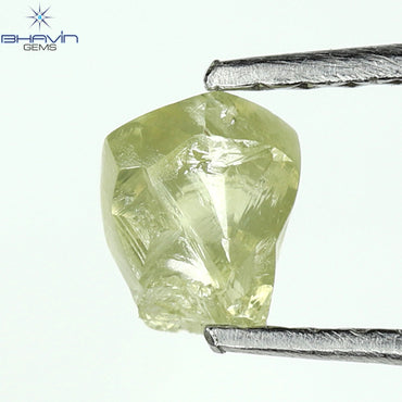 0.54 CT Rough Shape Natural Diamond Green Yellow Color SI Clarity (4.86 MM)