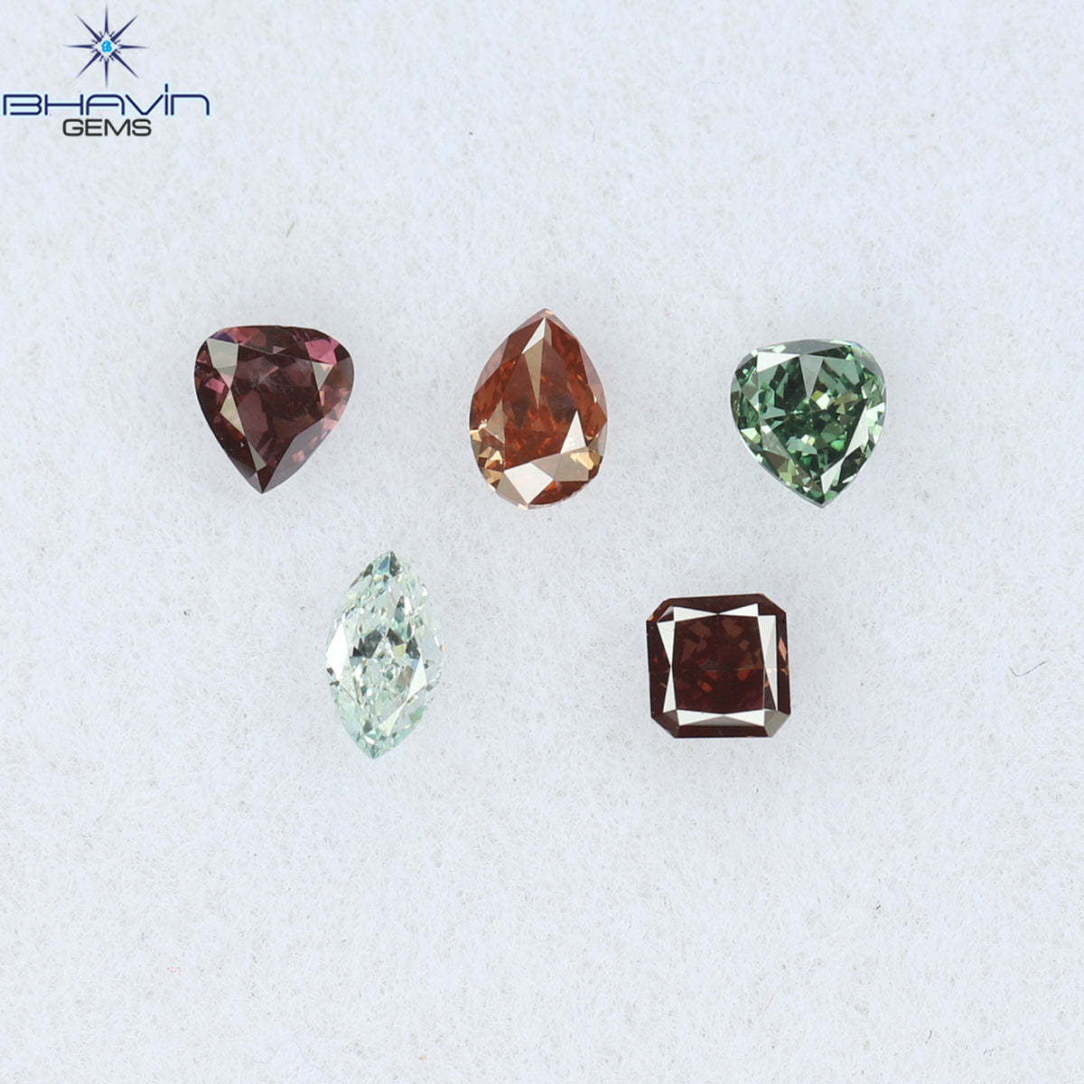 0.29 CT/5 Pcs Natural Mix Diamond Enhanced Mix Fancy Color Clarity SI2 (3.26 MM)
