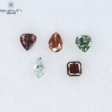 0.29 CT/5 Pcs Natural Mix Diamond Enhanced Mix Fancy Color Clarity SI2 (3.26 MM)