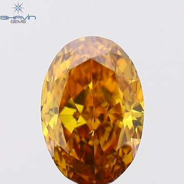0.25 CT オーバルシェイプ ナチュラル ダイヤモンド オレンジ色 VS1 クラリティ (4.25 MM)