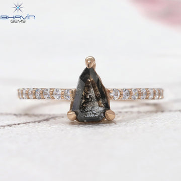 Shield Diamond Salt And Pepper Diamond Natural Diamond Ring Gold Ring Engagement Ring