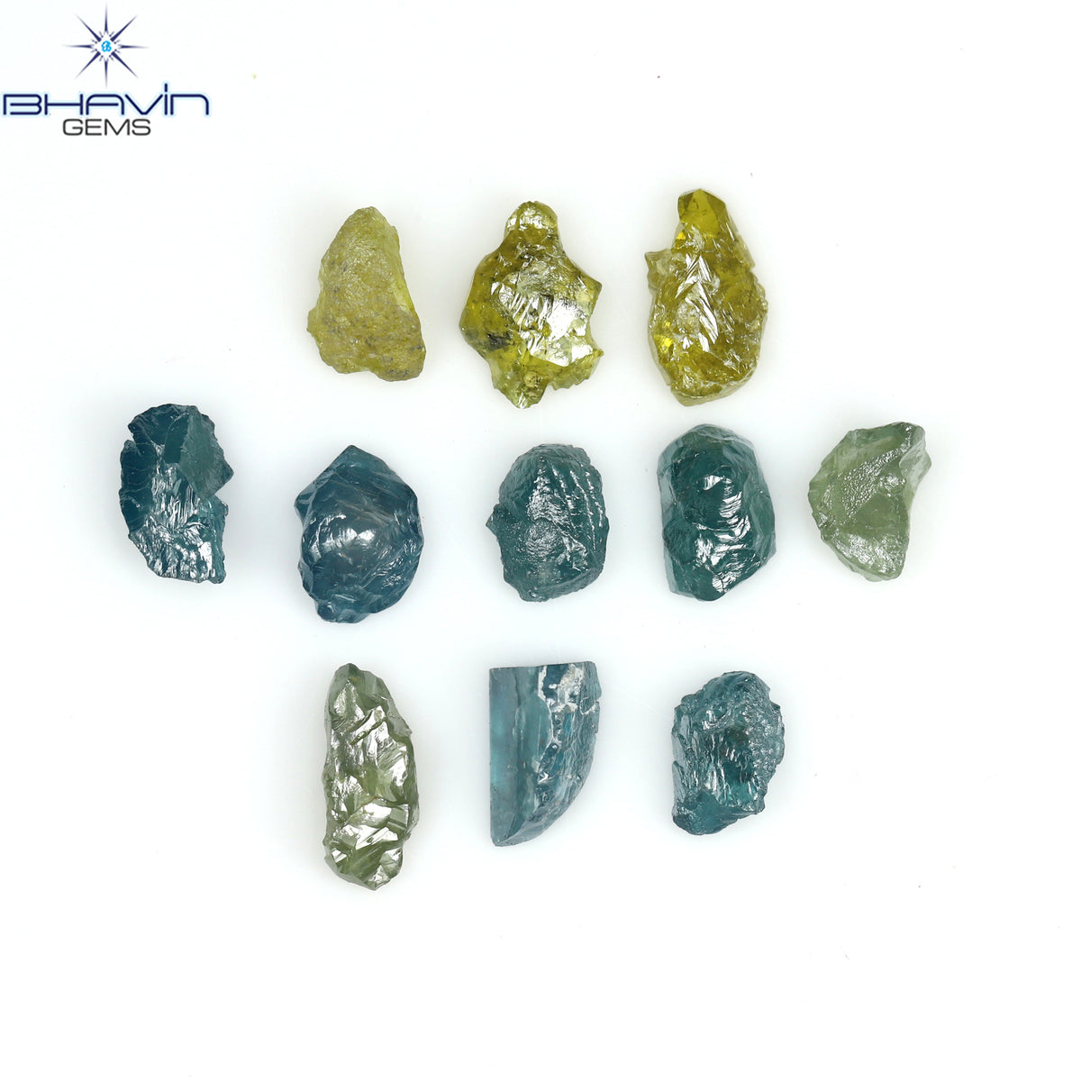 2.23 CT/11 Pcs Natural Rough Diamond Enhanced Mix Fancy Color Clarity I3 (6.02 MM)